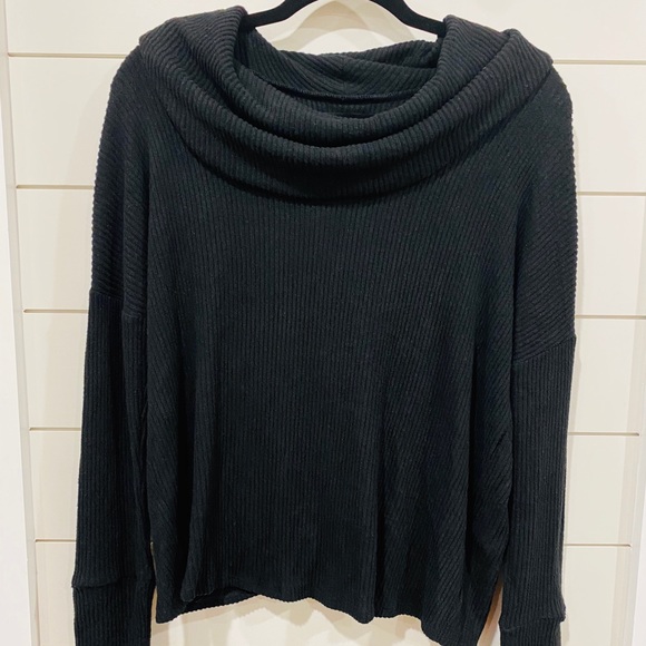 Lucky Brand Sweaters - NWT! Lucky Back Slit Black Cowl Sweater